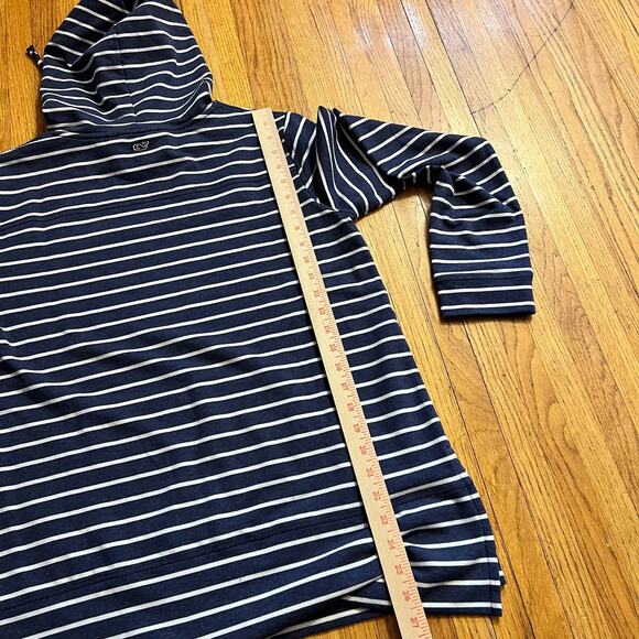 Vineyard Vines Shep Shirt Womens Medium Blue Stripe Preppy Hooded - Picture 6 of 7
